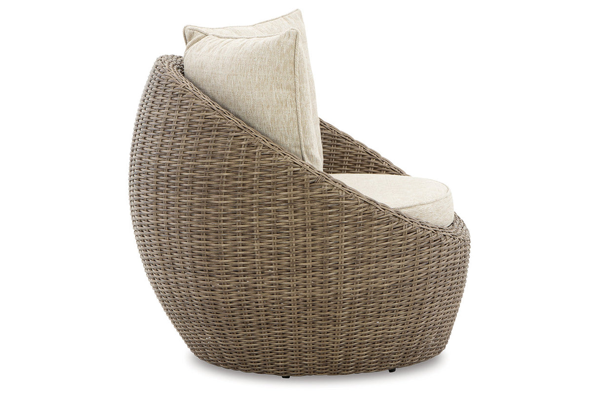 DANSON Beige Swivel Lounge with Cushion -  Ashley - Luna Furniture