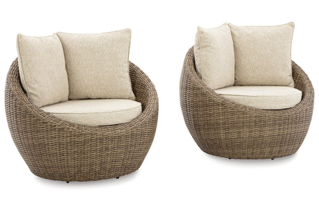DANSON Beige Swivel Lounge with Cushion -  Ashley - Luna Furniture