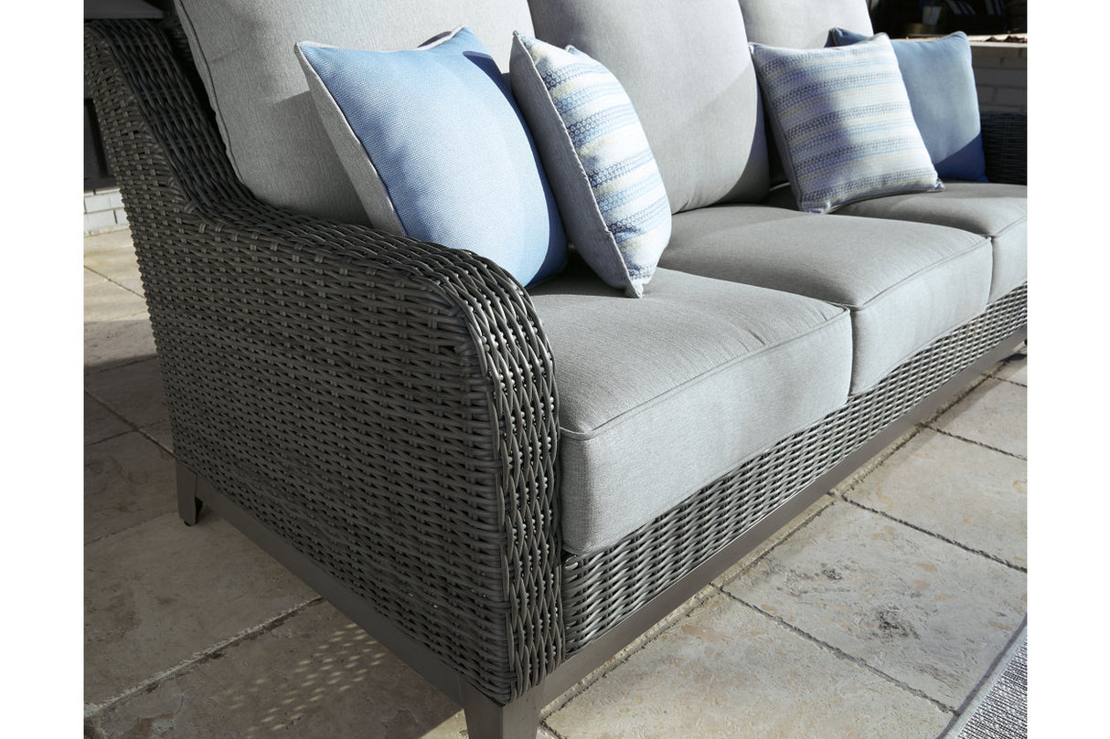 Elite Park Gray Outdoor Sofa with Cushion -  Ashley - Luna Furniture