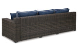 Grasson Lane Brown/Blue Sofa with Cushion from Ashley - Luna Furniture