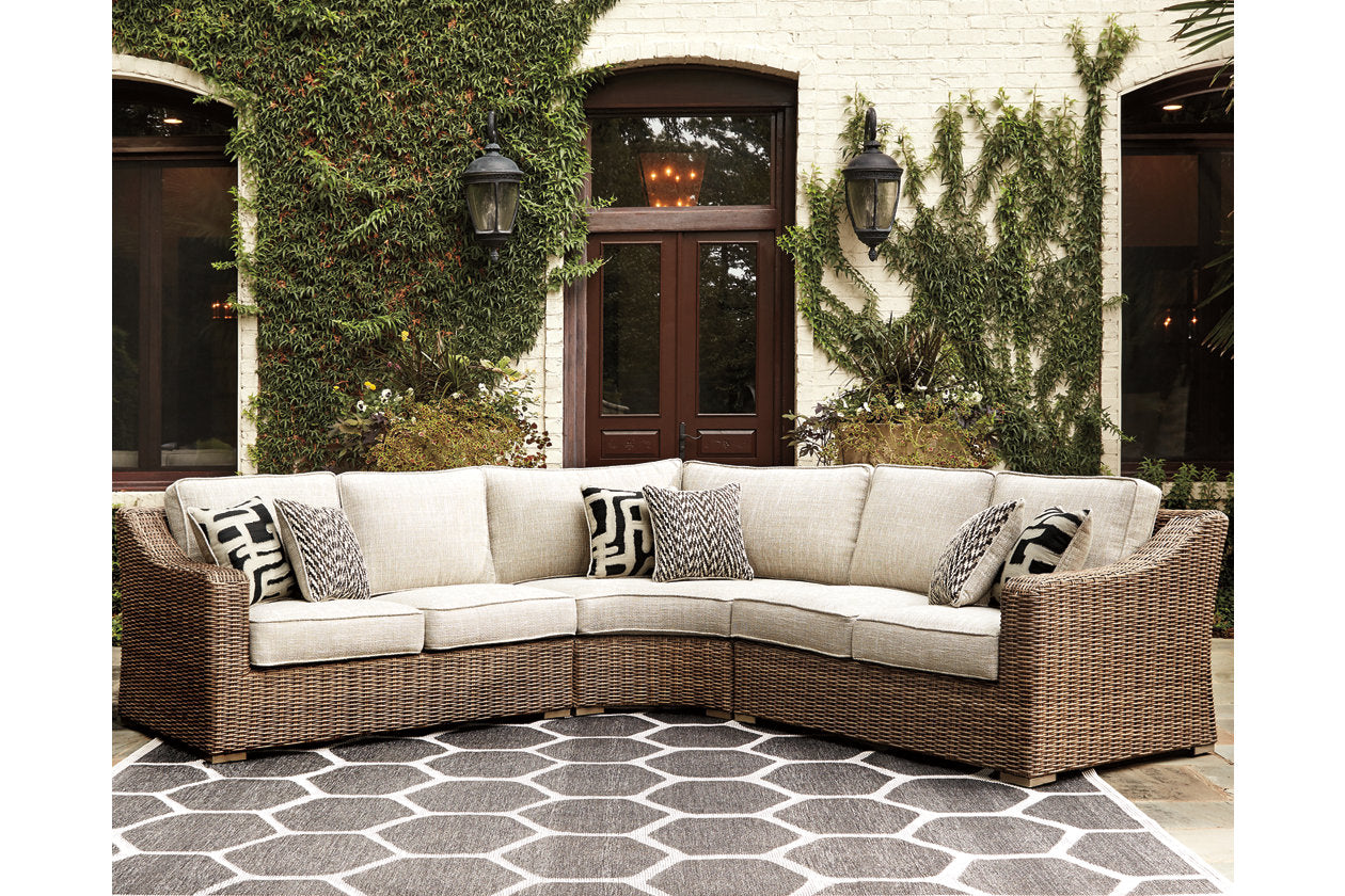 Beachcroft Beige 3-Piece Outdoor Seating Set -  Ashley - Luna Furniture