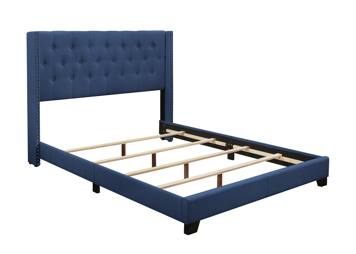 Barzini Blue Full Upholstered Bed - Luna Furniture