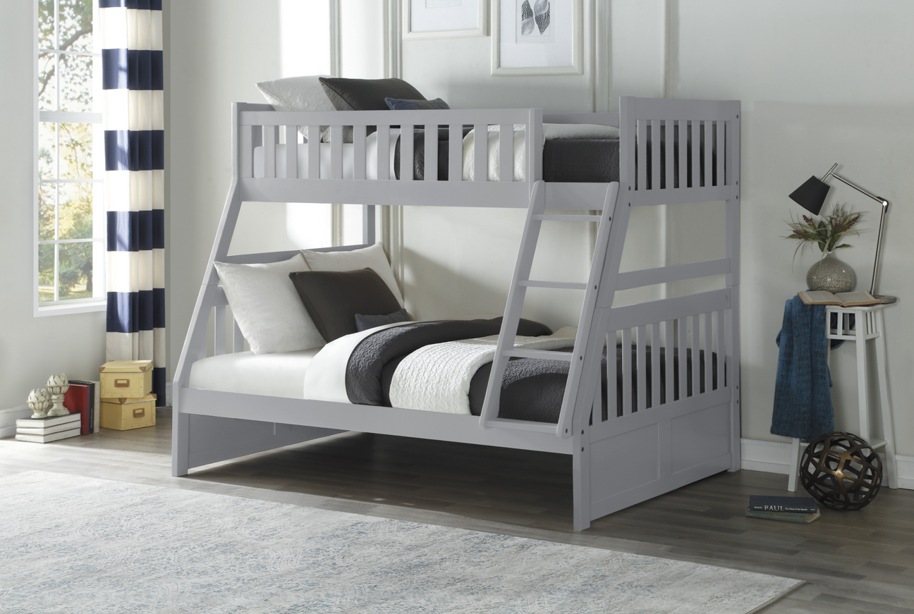 Orion Gray Twin/Full Bunk Bed from Homelegance - Luna Furniture