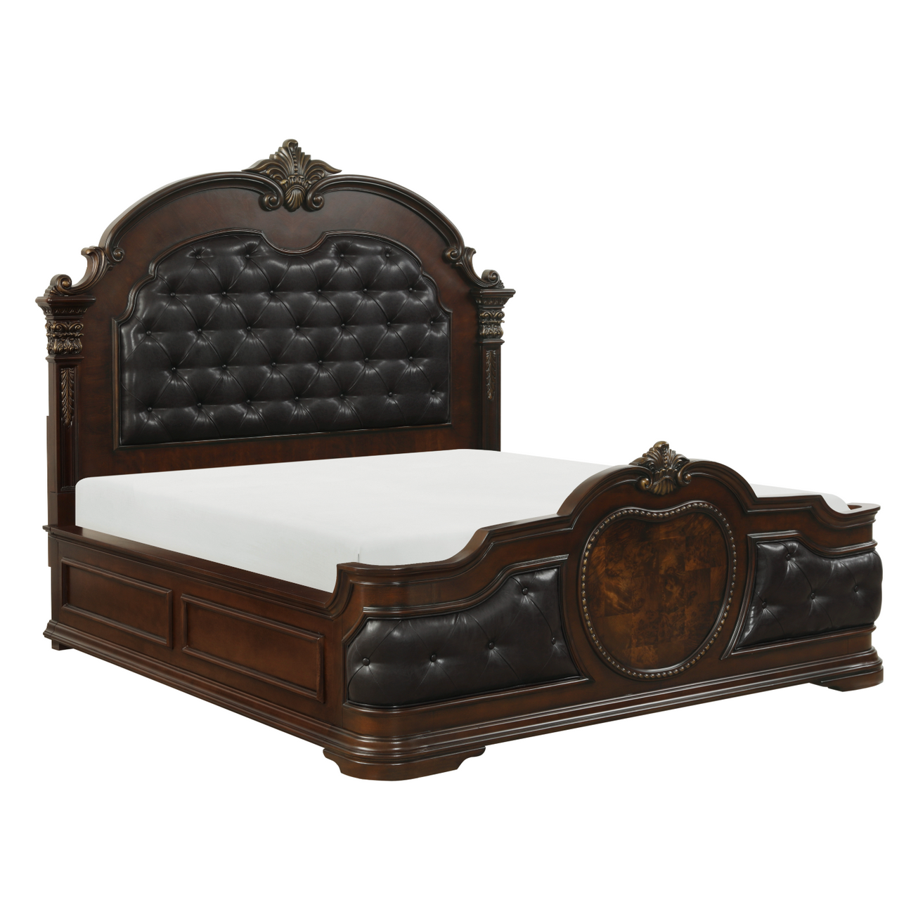 Antoinetta Cherry Queen Panel Bed from Homelegance - Luna Furniture