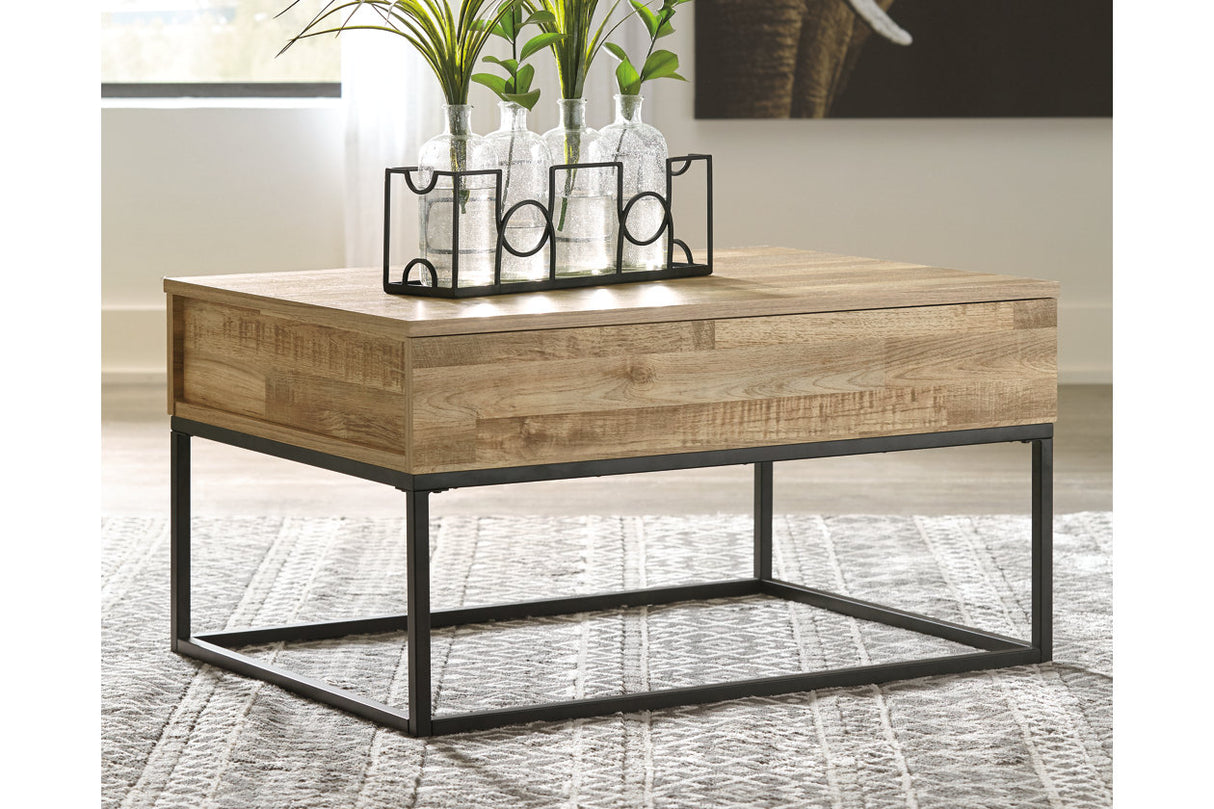 Gerdanet Natural Lift-Top Coffee Table from Ashley - Luna Furniture