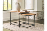 Drezmoore Light Brown/Black Nesting End Table from Ashley - Luna Furniture