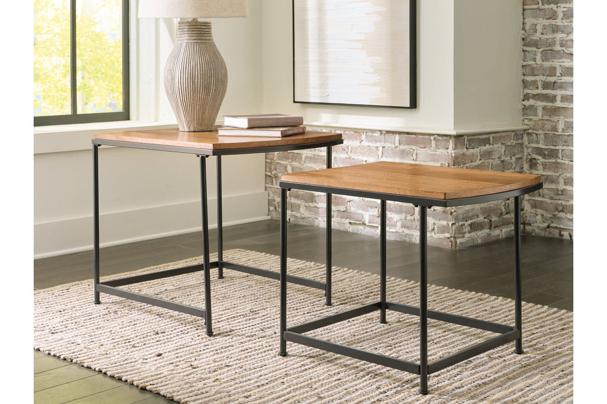 Drezmoore Light Brown/Black Nesting End Table from Ashley - Luna Furniture