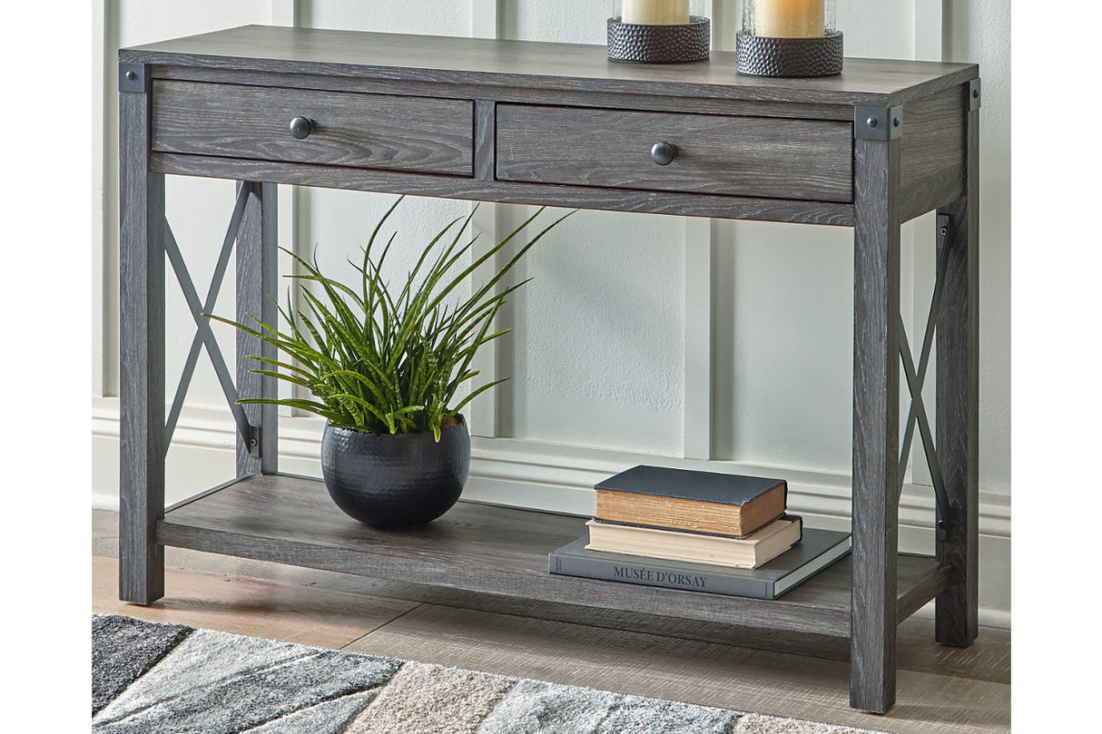 Freedan Grayish Brown Sofa/Console Table -  - Luna Furniture