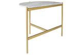 Wynora White/Gold Chairside End Table from Ashley - Luna Furniture