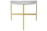 Wynora White/Gold Chairside End Table from Ashley - Luna Furniture