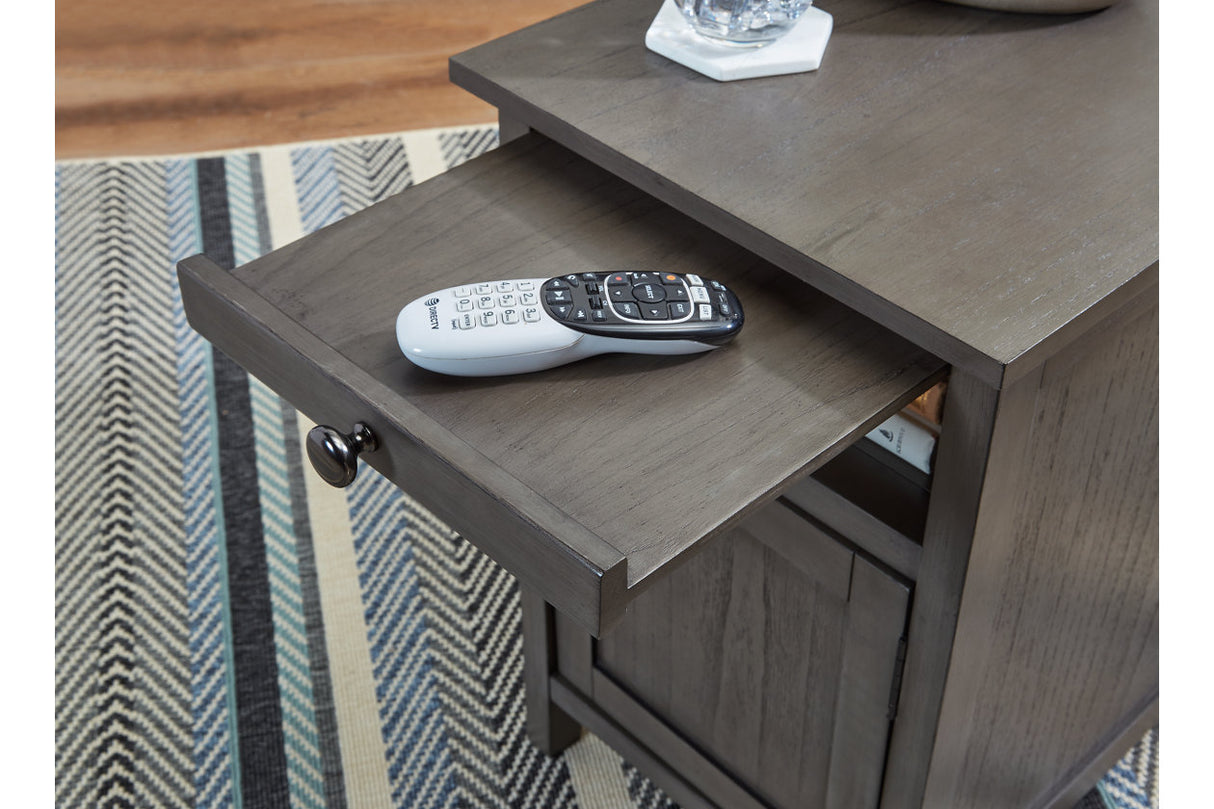 Treytown Gray Chairside End Table -  Ashley - Luna Furniture