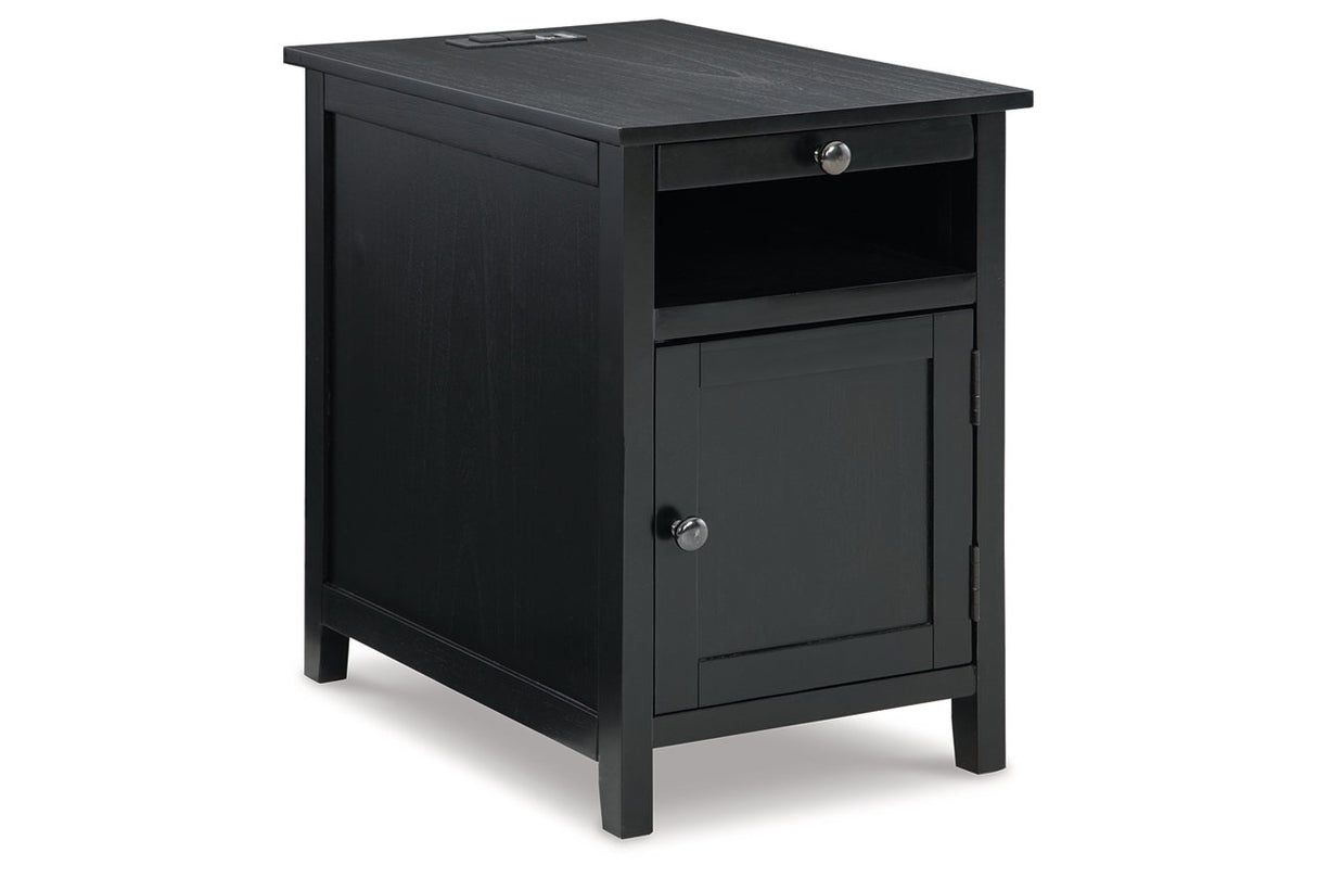 Treytown Black Chairside End Table -  Ashley - Luna Furniture