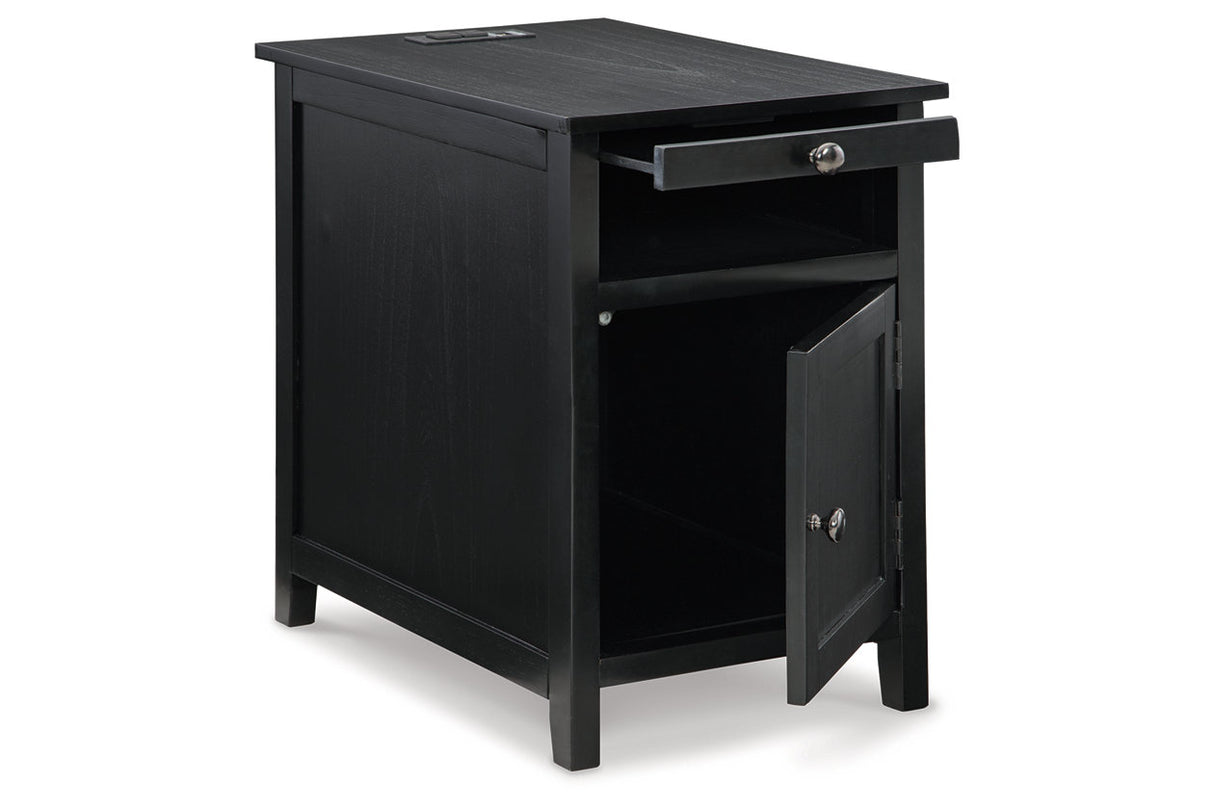 Treytown Black Chairside End Table -  Ashley - Luna Furniture