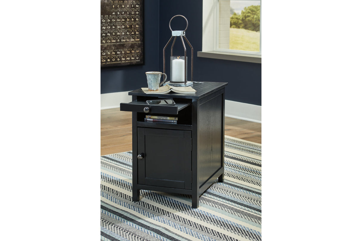 Treytown Black Chairside End Table -  Ashley - Luna Furniture