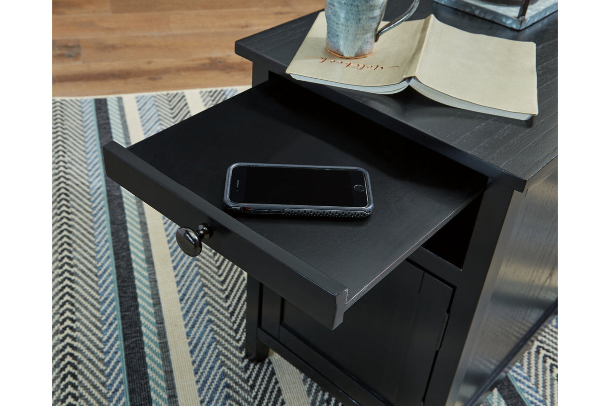 Treytown Black Chairside End Table -  Ashley - Luna Furniture