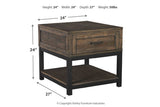 Johurst Grayish Brown End Table -  - Luna Furniture