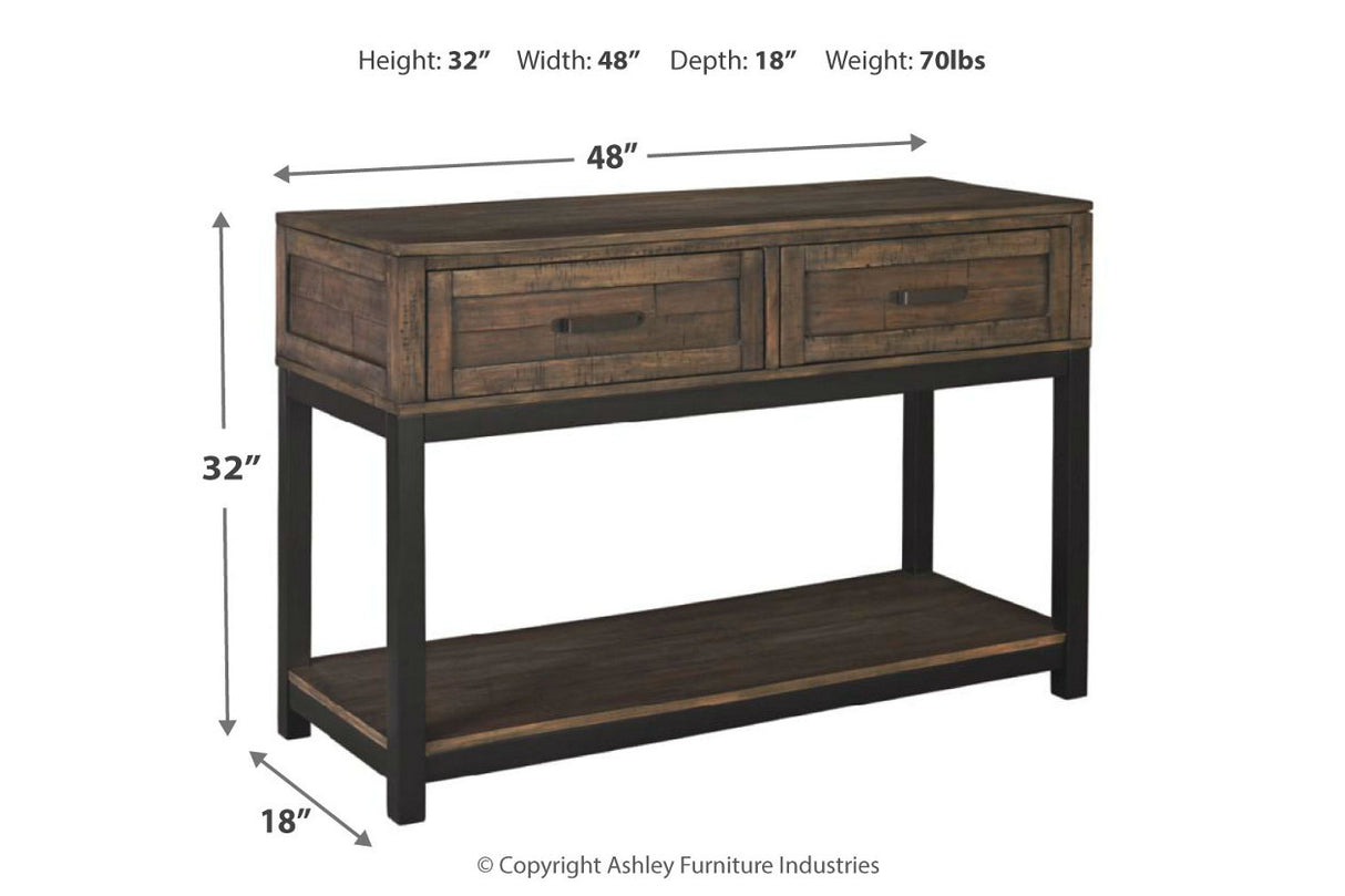 Johurst Grayish Brown Sofa/Console Table -  - Luna Furniture