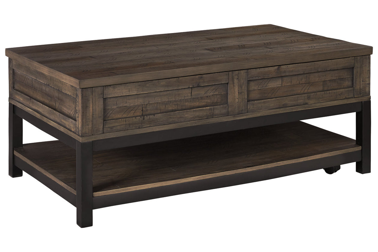 Johurst Grayish Brown Coffee Table with Lift Top -  - Luna Furniture