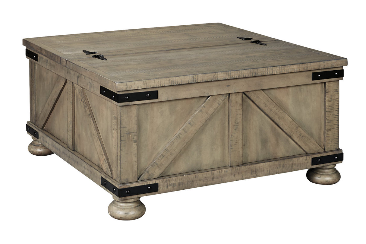 Aldwin Gray Coffee Table With Storage from Ashley - Luna Furniture