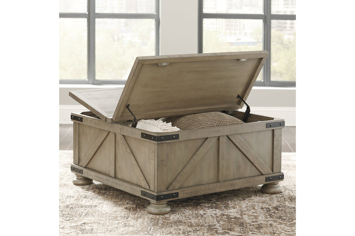 Aldwin Gray Coffee Table With Storage from Ashley - Luna Furniture