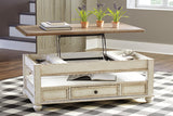 Realyn White/Brown Coffee Table with Lift Top -  - Luna Furniture