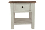 Bolanburg Two-tone Chairside End Table with USB Ports & Outlets from Ashley - Luna Furniture