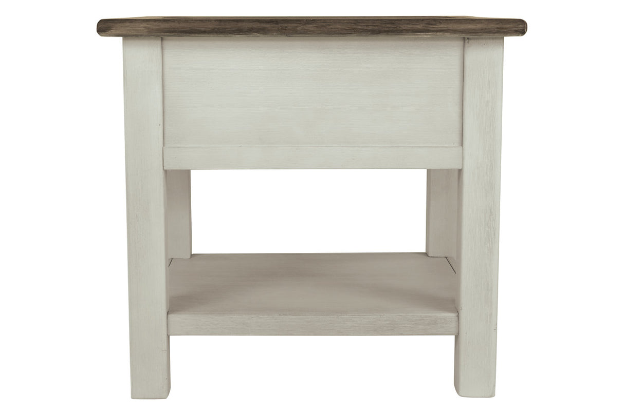 Bolanburg Two-tone Chairside End Table with USB Ports & Outlets from Ashley - Luna Furniture