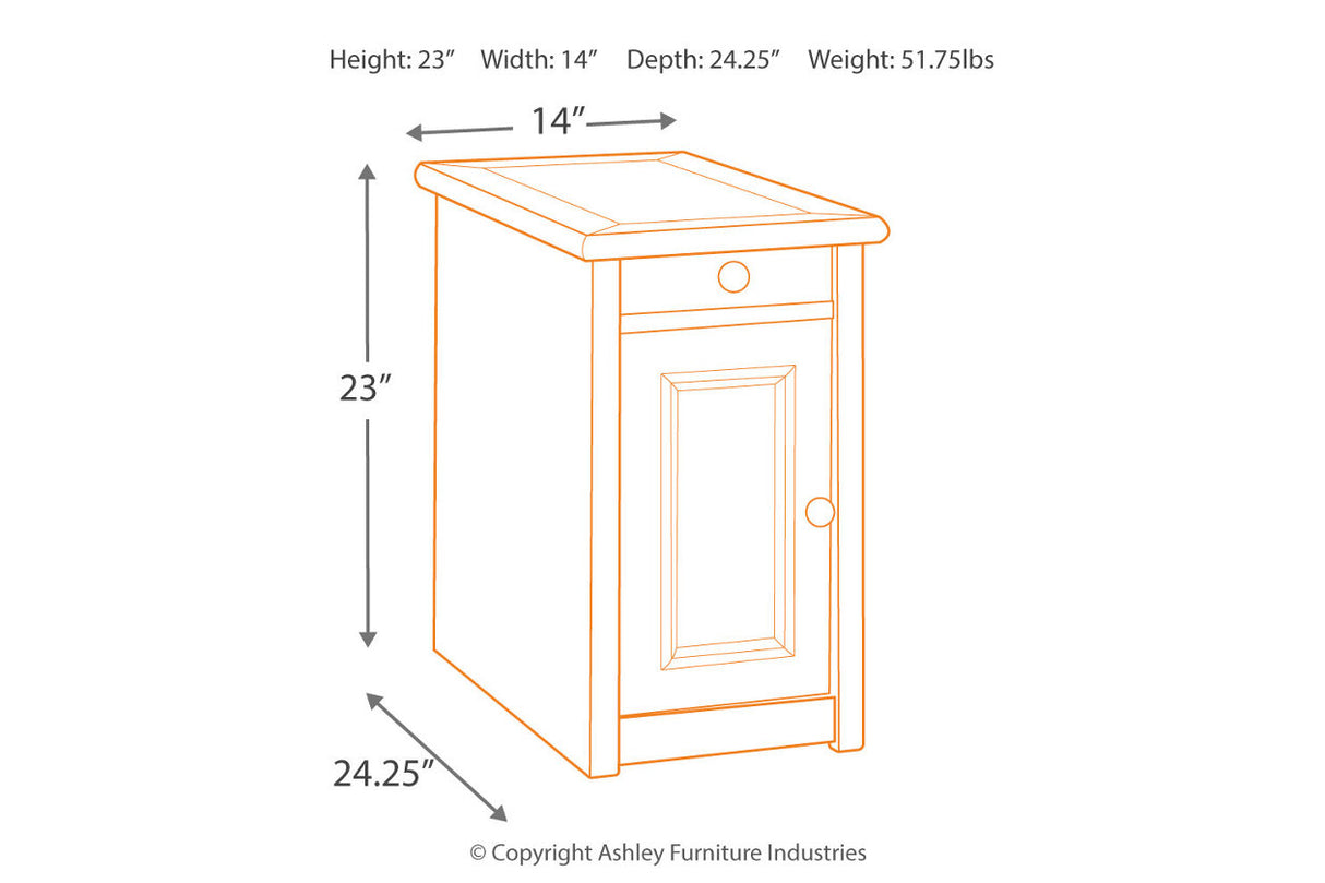 Bolanburg Two-tone Chairside End Table with USB Ports & Outlets from Ashley - Luna Furniture