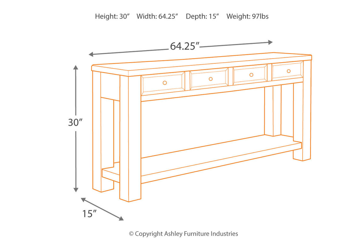 Gavelston Black Sofa/Console Table from Ashley - Luna Furniture