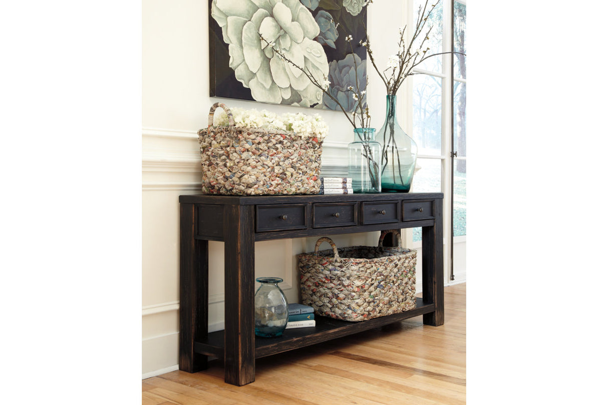 Gavelston Black Sofa/Console Table from Ashley - Luna Furniture