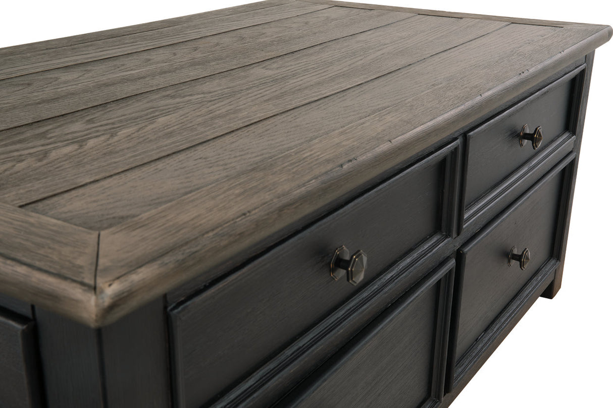 Tyler Creek Grayish Brown/Black Coffee Table with Lift Top -  - Luna Furniture