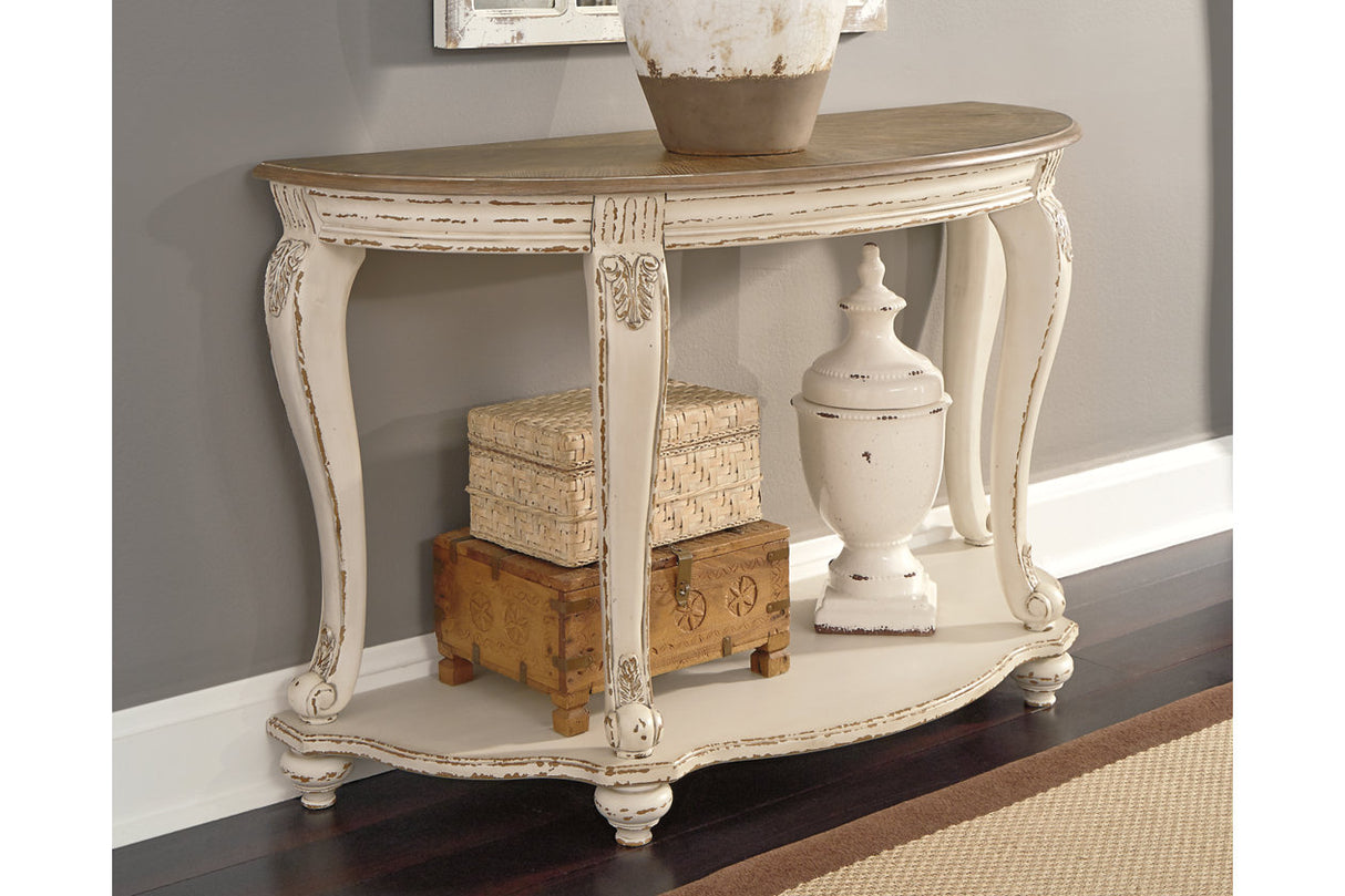 Realyn White/Brown Sofa Table -  - Luna Furniture