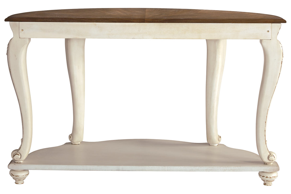 Realyn White/Brown Sofa Table -  - Luna Furniture