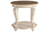 Realyn White/Brown End Table -  - Luna Furniture