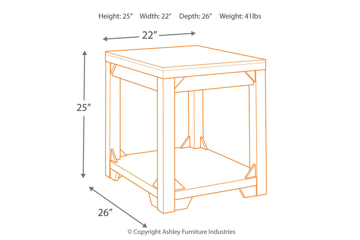 Fregine Whitewash End Table from Ashley - Luna Furniture