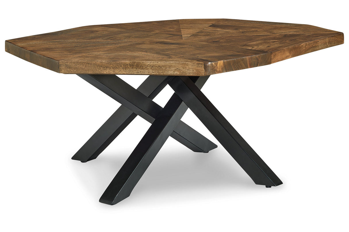 Haileeton Brown/Black Coffee Table -  Ashley - Luna Furniture