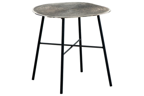 Laverford Chrome/Black End Table -  Ashley - Luna Furniture