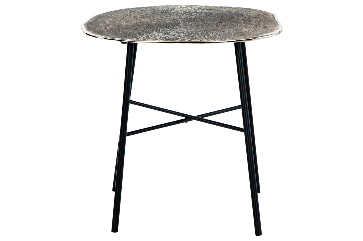 Laverford Chrome/Black End Table -  Ashley - Luna Furniture