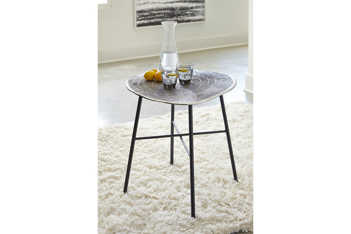 Laverford Chrome/Black End Table -  Ashley - Luna Furniture