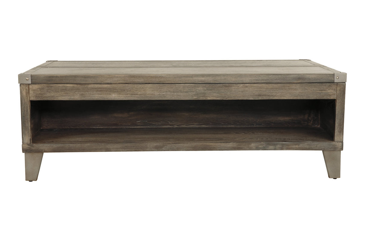 Chazney Rustic Brown Coffee Table with Lift Top from Ashley - Luna Furniture