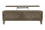 Chazney Rustic Brown Coffee Table with Lift Top from Ashley - Luna Furniture