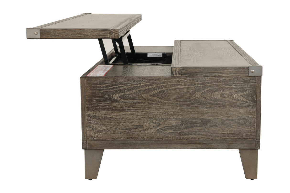 Chazney Rustic Brown Coffee Table with Lift Top from Ashley - Luna Furniture