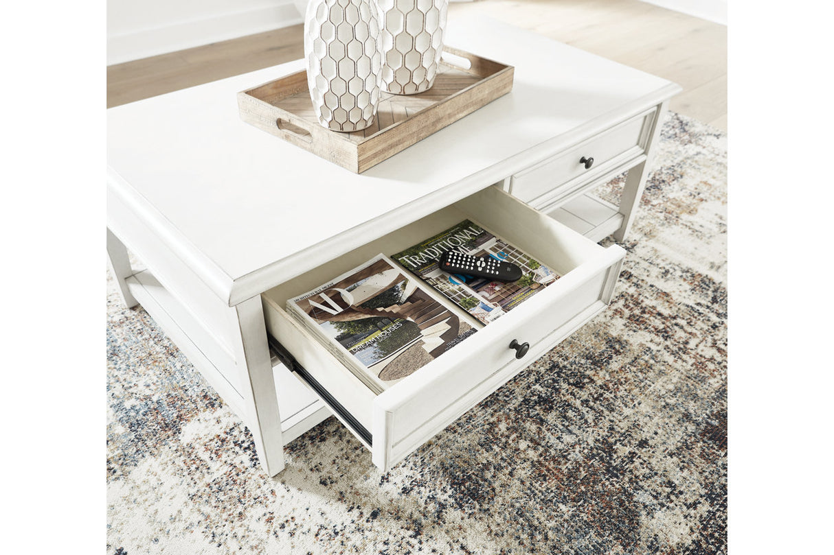 Kanwyn Whitewash Coffee Table -  Ashley - Luna Furniture