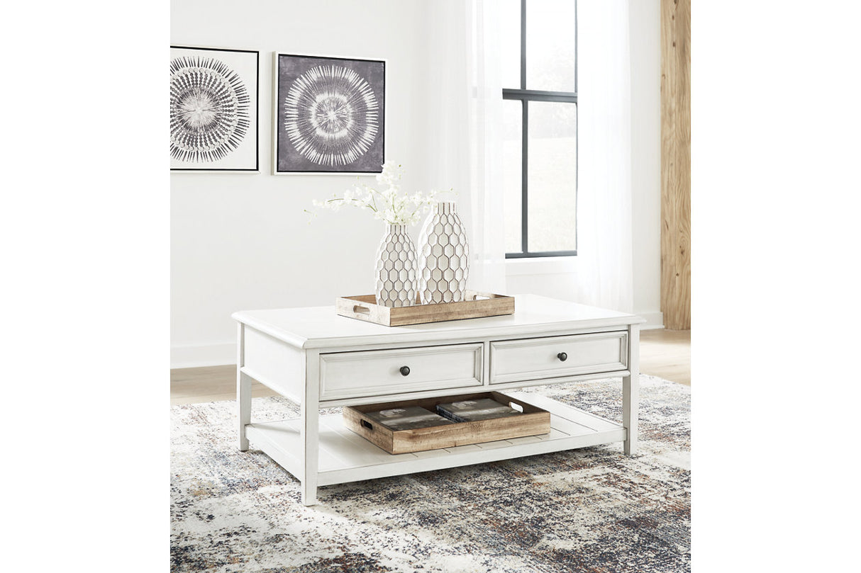 Kanwyn Whitewash Coffee Table -  Ashley - Luna Furniture