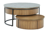 Fridley Gray/Brown/Black Nesting Coffee Table from Ashley - Luna Furniture