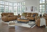 Game Plan Caramel Power Reclining Living Room Set from Ashley - Luna Furniture