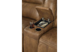 Game Plan Caramel Power Reclining Loveseat from Ashley - Luna Furniture