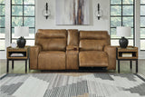 Game Plan Caramel Power Reclining Loveseat from Ashley - Luna Furniture