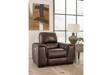 Alessandro Walnut Power Recliner -  Ashley - Luna Furniture