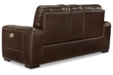 Alessandro Walnut Power Reclining Loveseat with Console from Ashley - Luna Furniture